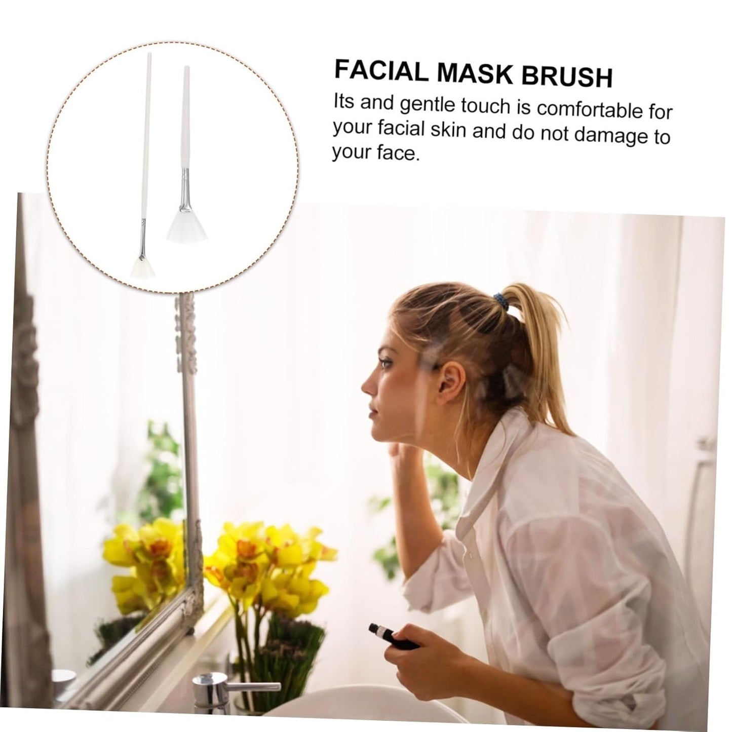 2Pcs Beauty Facial Beauty Salon Mask Brush Application Brush Beauty Kit Facial Applicator Brush Facial Brush Facial Tool Face Mask Brush Nylon