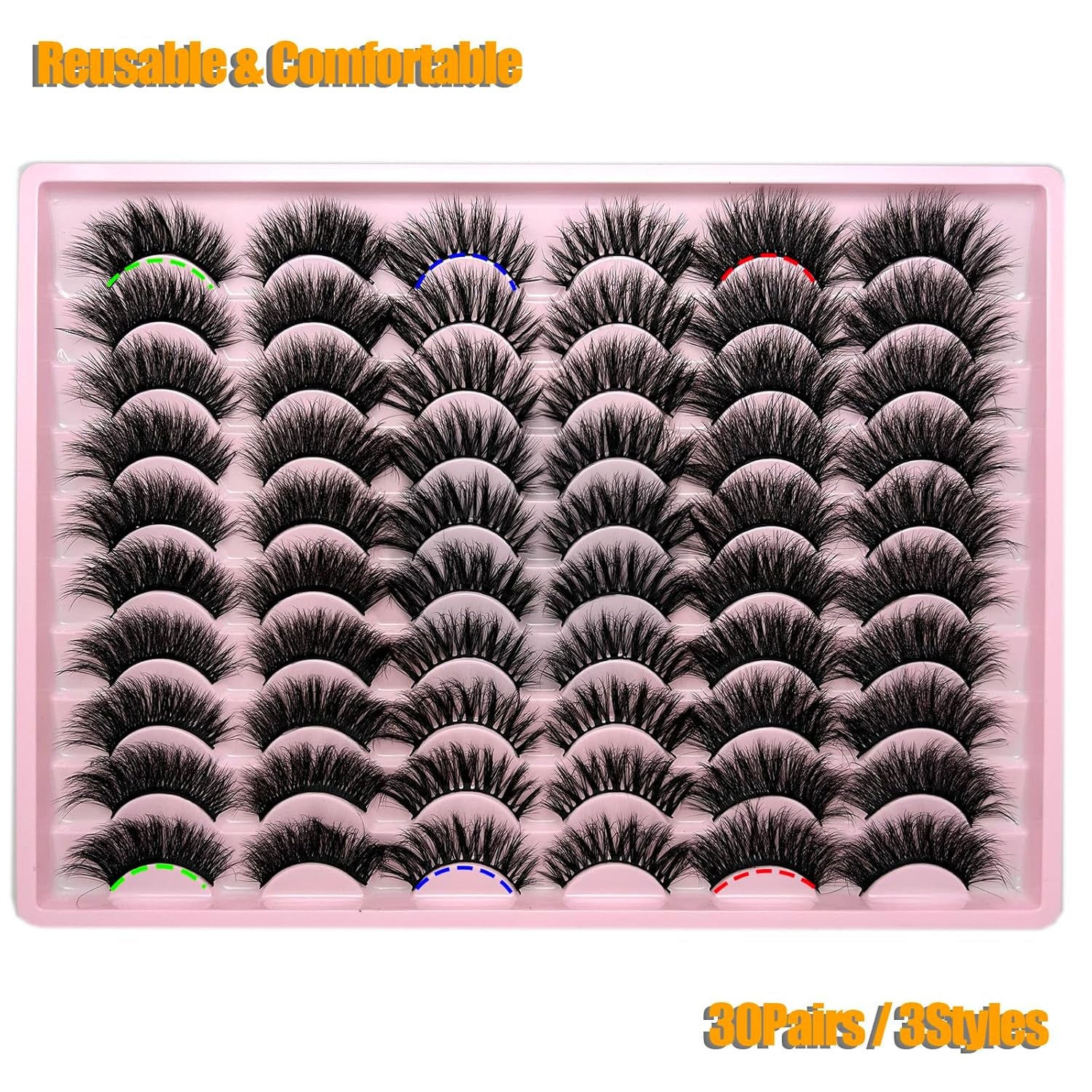 False Eyelashes Bulk Wispy Strip Lashes Natural Look 3D Cat Eye Lashes Pack 18Mm Long Volume C Curl Faux Mink Lashes Multipack (3 Styles)