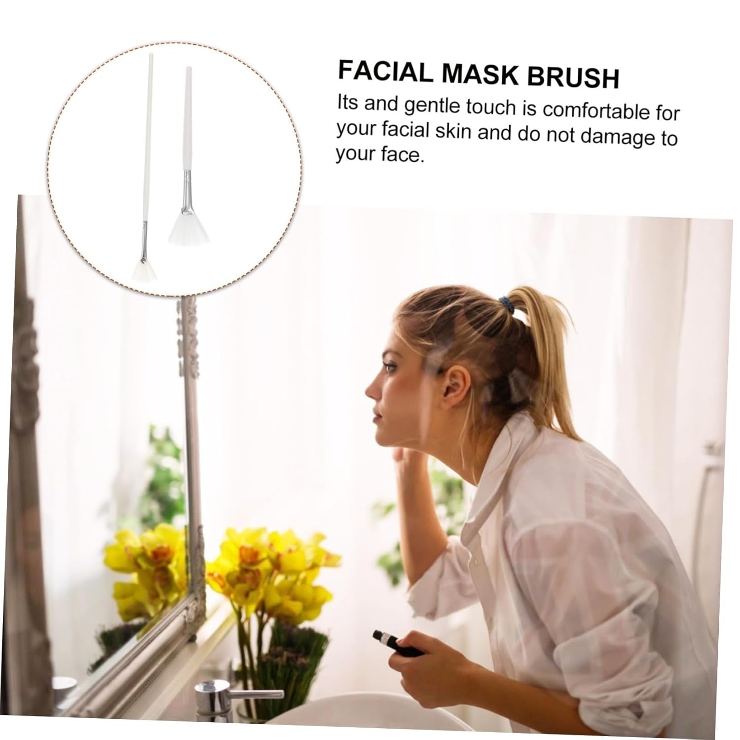 2Pcs Beauty Facial Beauty Salon Mask Brush Application Brush Beauty Kit Facial Applicator Brush Facial Brush Facial Tool Face Mask Brush Nylon