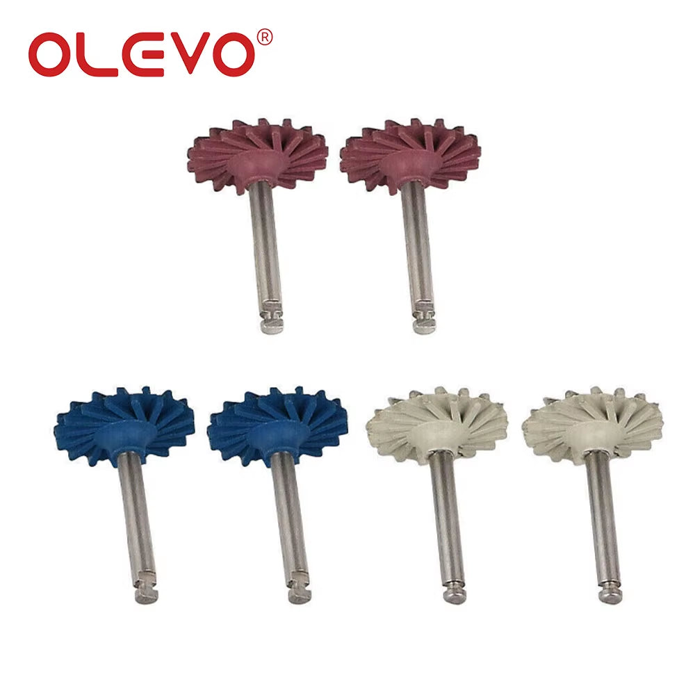 3/6 Pcs Dental Rubber Diamond Polisher Composite Resin Polishing Disc Wheel Kit Brush Burs High Gloss Polishing RA 2.35Mm