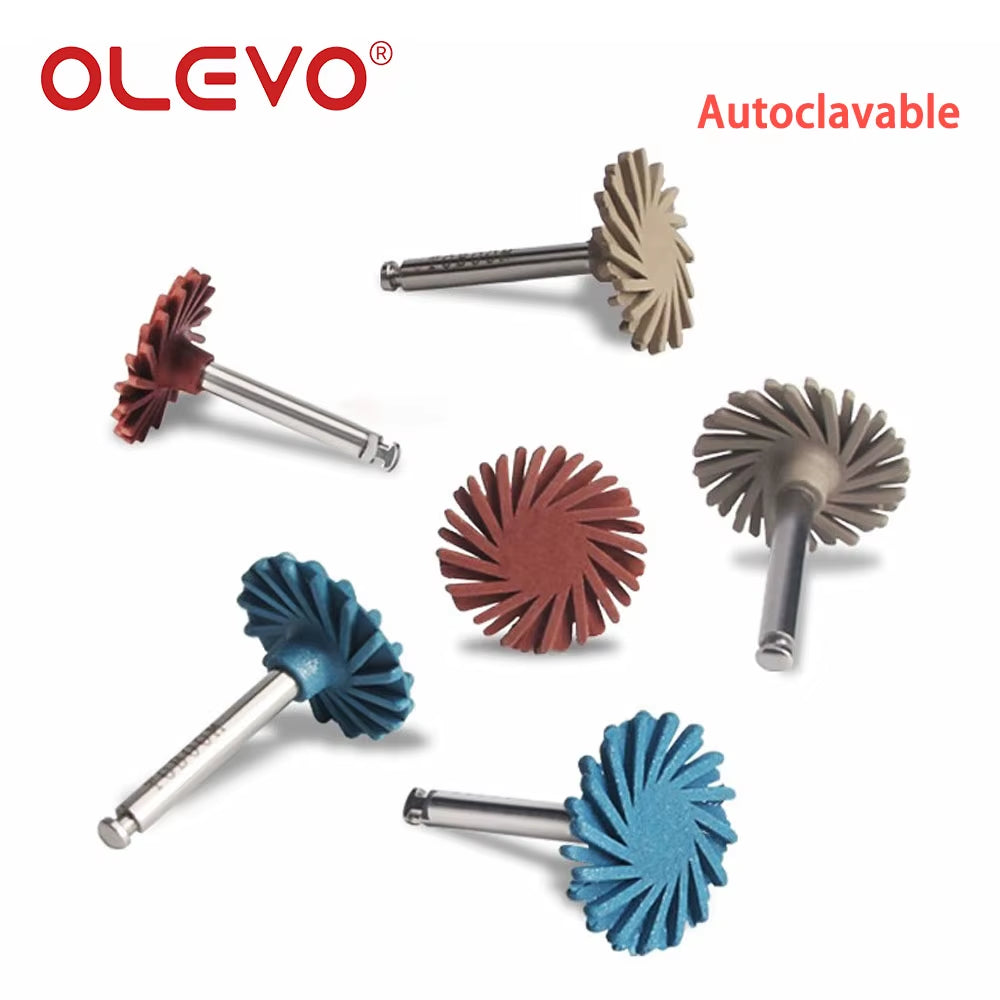 3/6 Pcs Dental Rubber Diamond Polisher Composite Resin Polishing Disc Wheel Kit Brush Burs High Gloss Polishing RA 2.35Mm