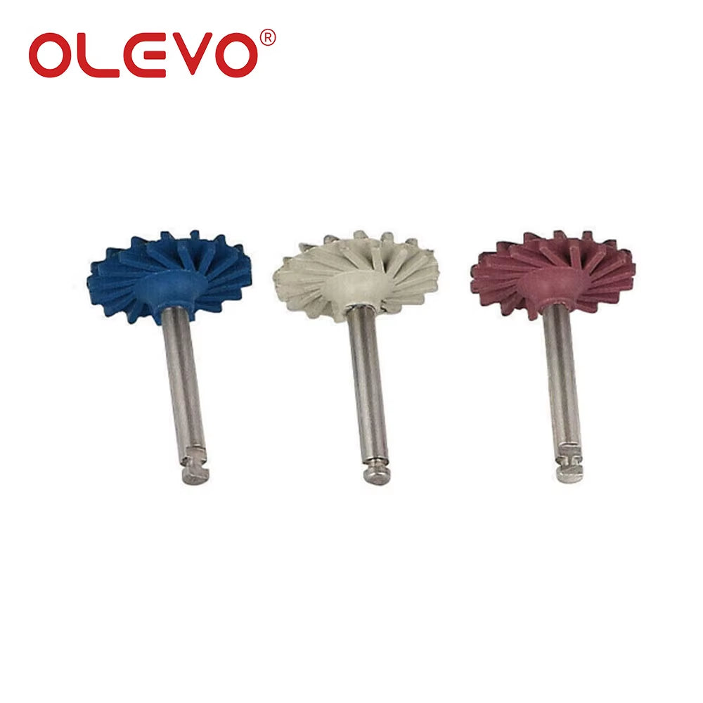 3/6 Pcs Dental Rubber Diamond Polisher Composite Resin Polishing Disc Wheel Kit Brush Burs High Gloss Polishing RA 2.35Mm