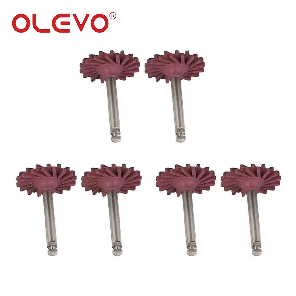 3/6 Pcs Dental Rubber Diamond Polisher Composite Resin Polishing Disc Wheel Kit Brush Burs High Gloss Polishing RA 2.35Mm