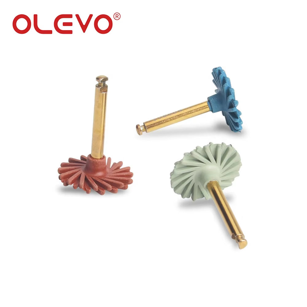 3/6 Pcs Dental Rubber Diamond Polisher Composite Resin Polishing Disc Wheel Kit Brush Burs High Gloss Polishing RA 2.35Mm