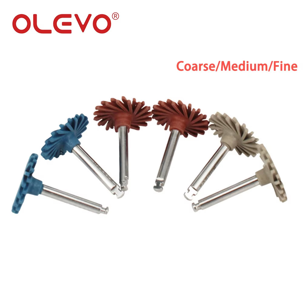 3/6 Pcs Dental Rubber Diamond Polisher Composite Resin Polishing Disc Wheel Kit Brush Burs High Gloss Polishing RA 2.35Mm