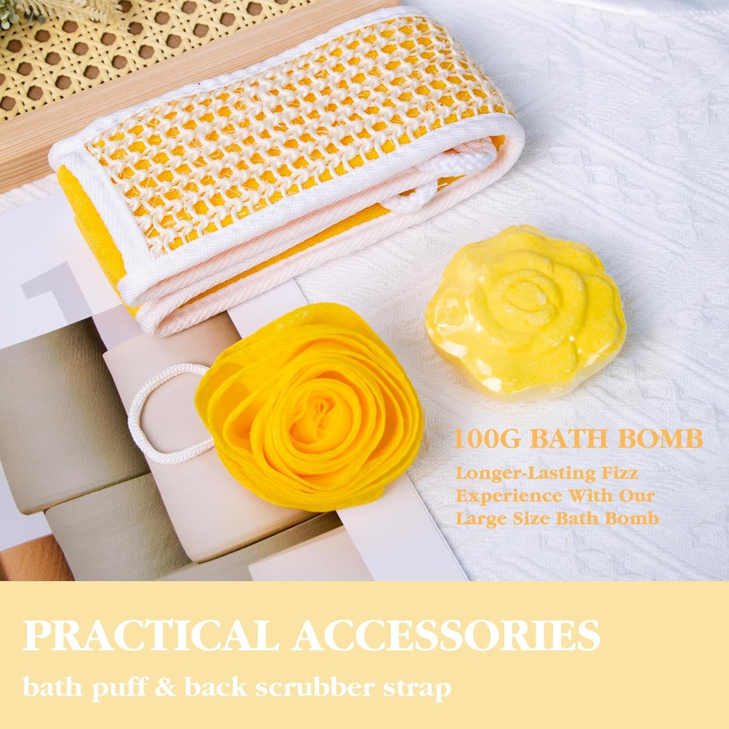 Gift Baskets for Women, Spa Gifts for Women, 8Pcs Honey Almond Bath Gift Set for Women, Relaxation Self Care Spa Kit W/Bath Bomb, Bubble Bath, Mom Birthday Gifts, Christmas Gifts Thank You Gifts