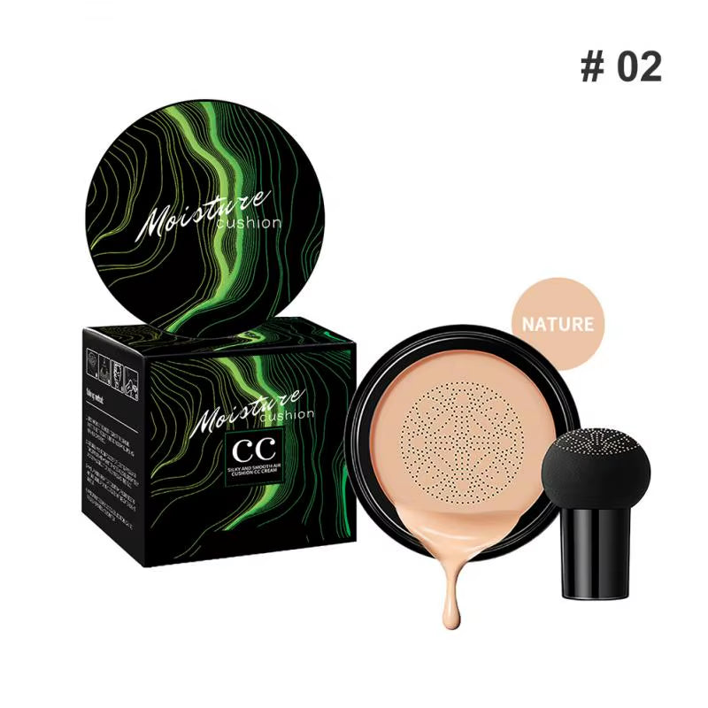 GlowVeil Mushroom Air Cushion CC Cream – Lightweight, Long-Lasting Moisture & Natural Brightening Coverage