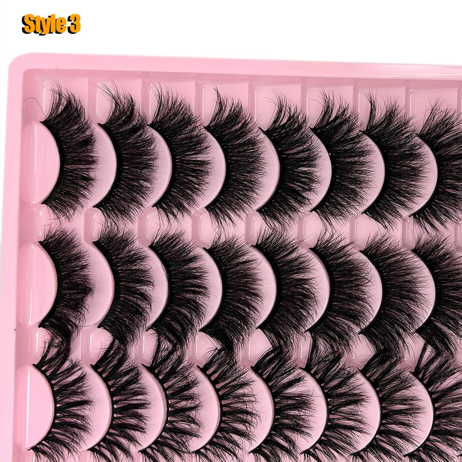 False Eyelashes Bulk Wispy Strip Lashes Natural Look 3D Cat Eye Lashes Pack 18Mm Long Volume C Curl Faux Mink Lashes Multipack (3 Styles)